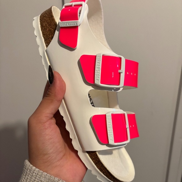 Milano Neon Pink/White Birkenstocks - Picture 4 of 8